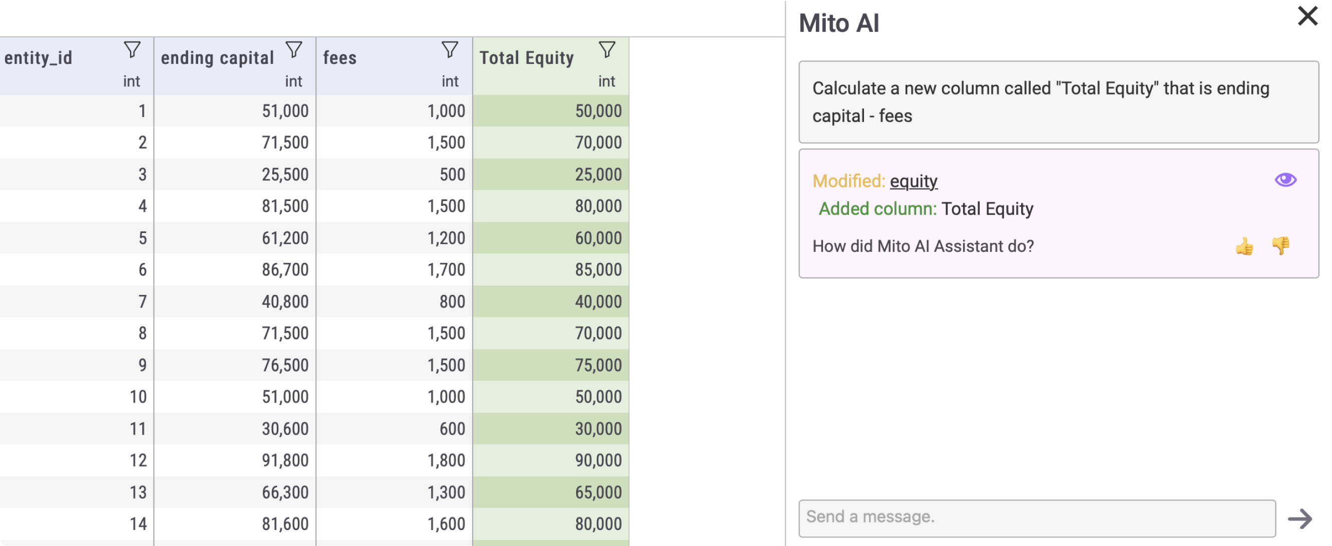 Validate edits using Mito AI recon